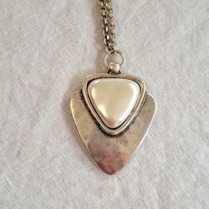 Beautiful long necklace from Ciclan, 18" long, silver plate.